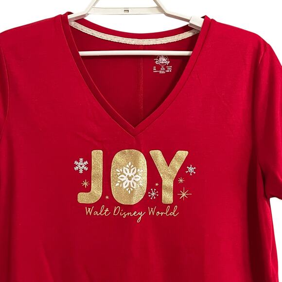 Disney Parks Walt Disney World Christmas Joy Vneck Tee - Picture 2 of 4